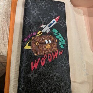 Louis Vuitton Brazza Limited Edition Comic Trunk Printed Monogram Eclipse Canvas